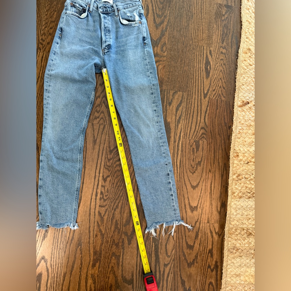 AGOLDE Women's Nico High Rise Straight Leg Jeans Slim Raw Hem Denim Size 26 - Picture 7 of 10